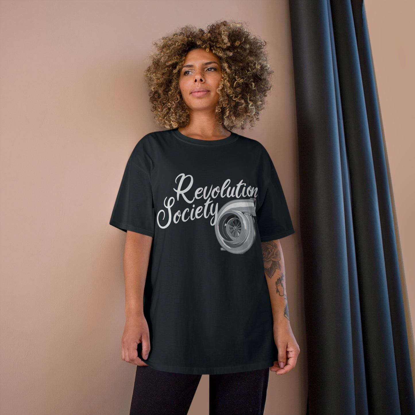 Champion Unisex Tee Shirt “In Boost We Trust Edition” by Revolution Society