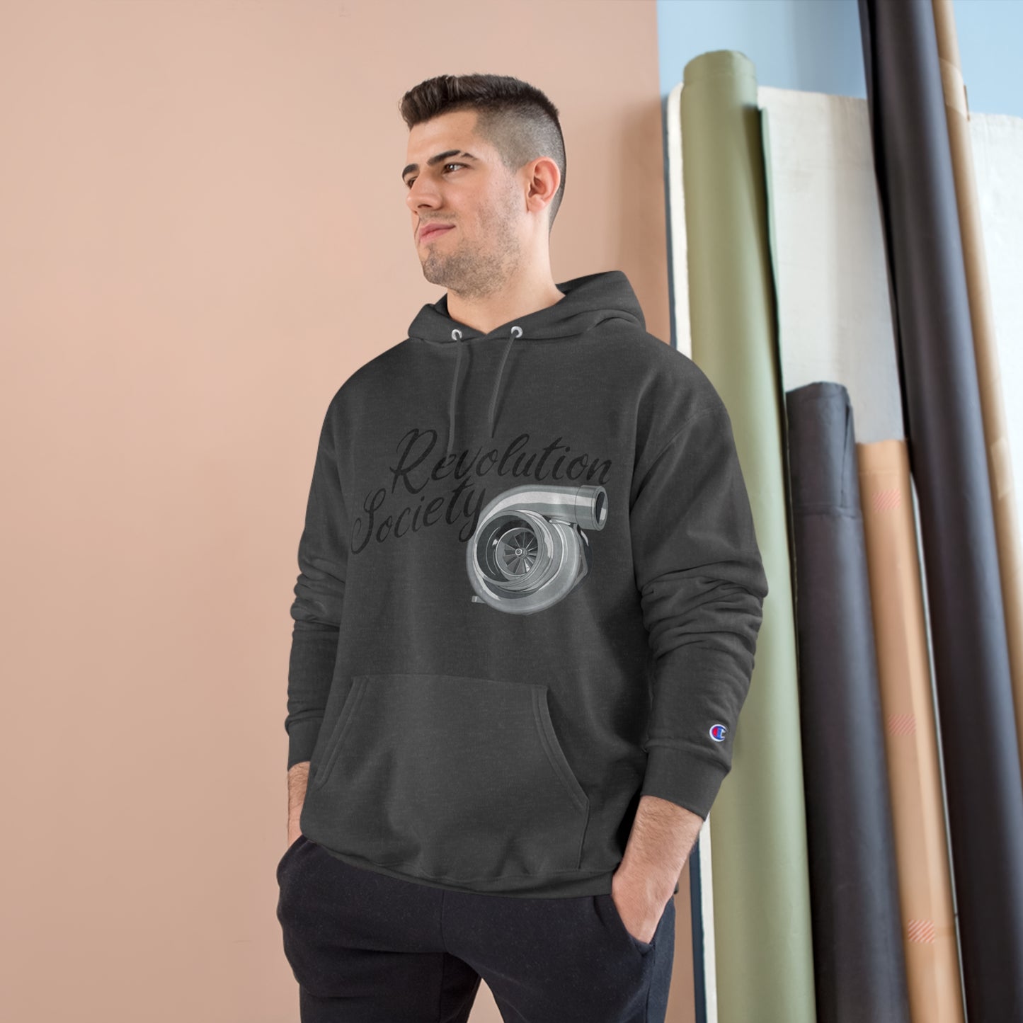 Champion Unisex Hoodie “Turbo Flight Edition” by Revolution Society