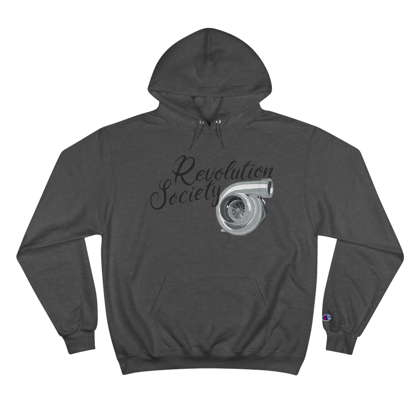 Champion Unisex Hoodie “In Boost We Trust Edition” by Revolution Society