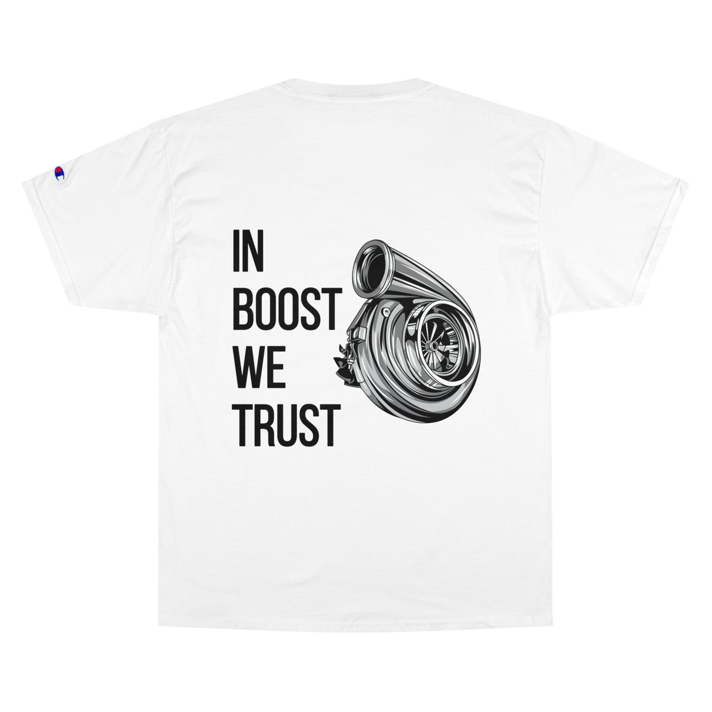 Champion Unisex Tee Shirt “In Boost We Trust Edition” by Revolution Society