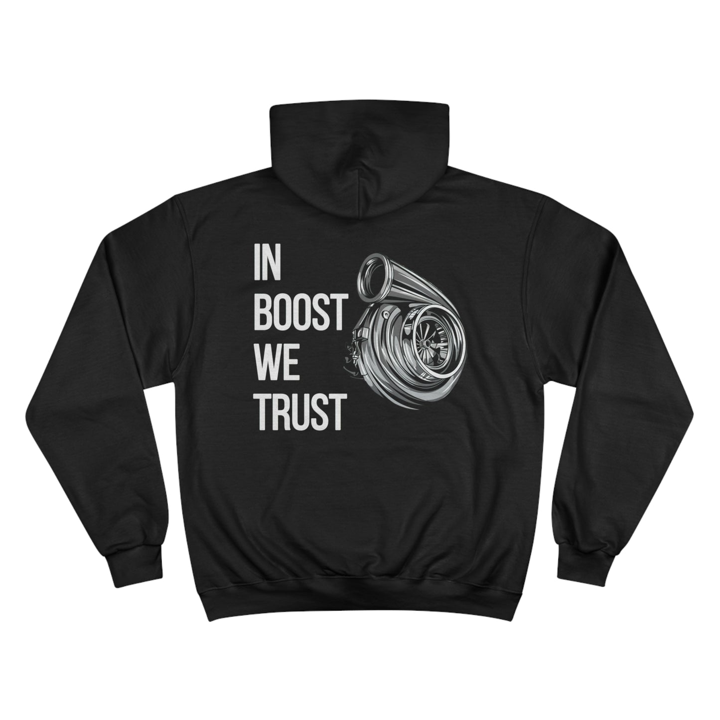 Champion Unisex Hoodie “In Boost We Trust Edition” by Revolution Society