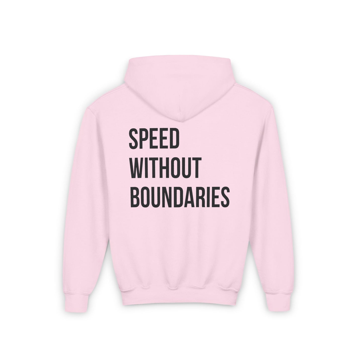 Pro Comfort Unisex Youth Hoodie “Speed Without Boundaries Edition” by Revolution Society | Down To Earth Collection