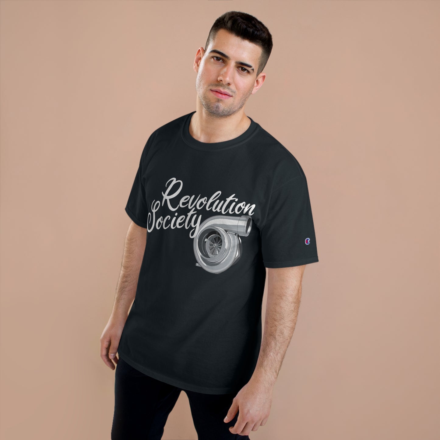 Champion Unisex Tee Shirt “In Boost We Trust Edition” by Revolution Society