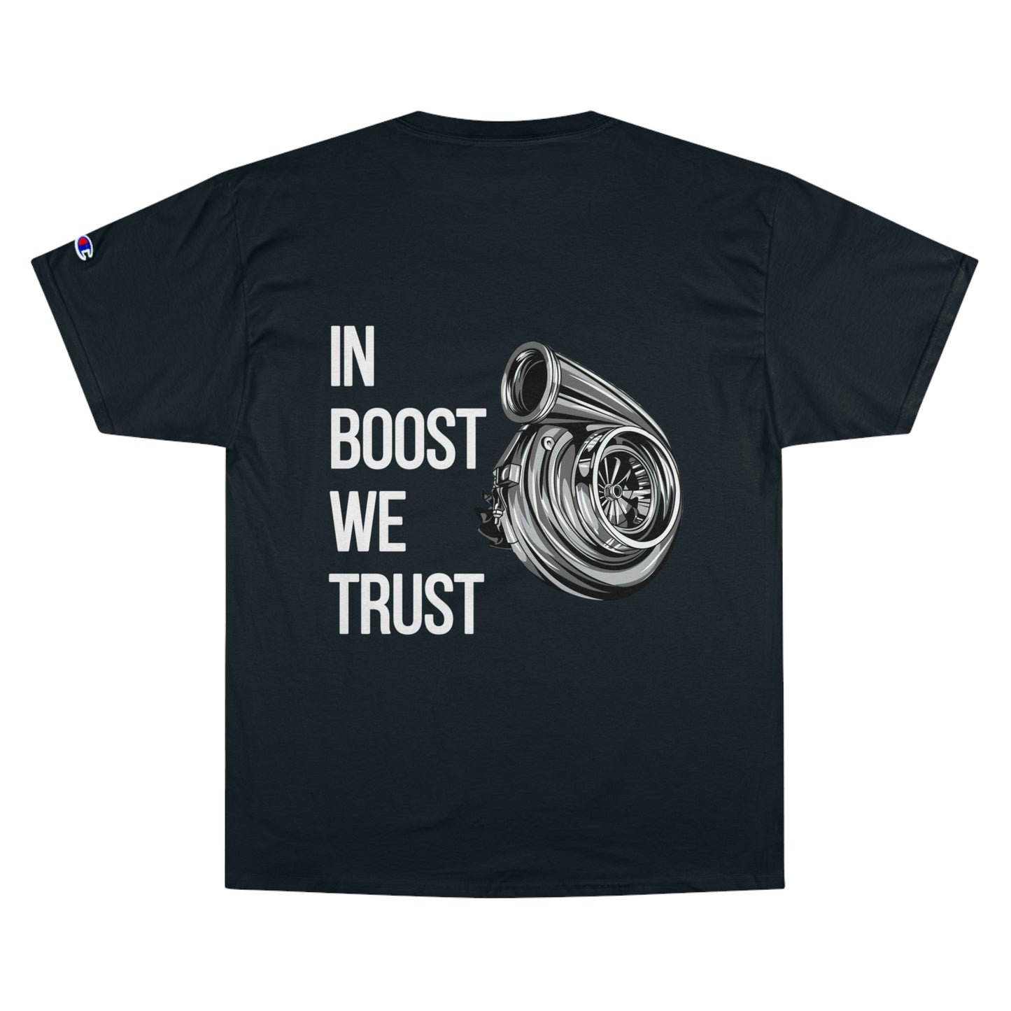 Champion Unisex Tee Shirt “In Boost We Trust Edition” by Revolution Society