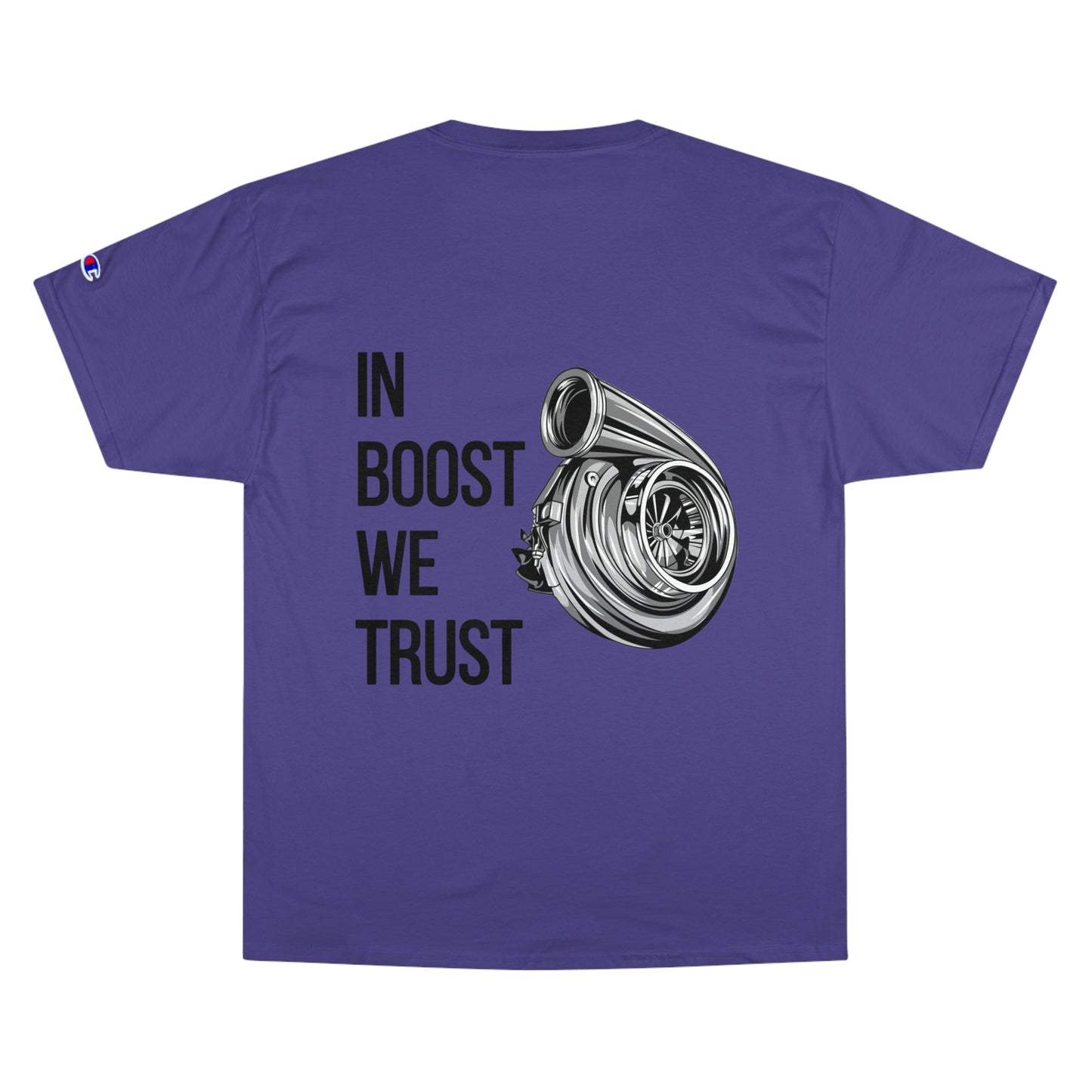 Champion Unisex Tee Shirt “In Boost We Trust Edition” by Revolution Society