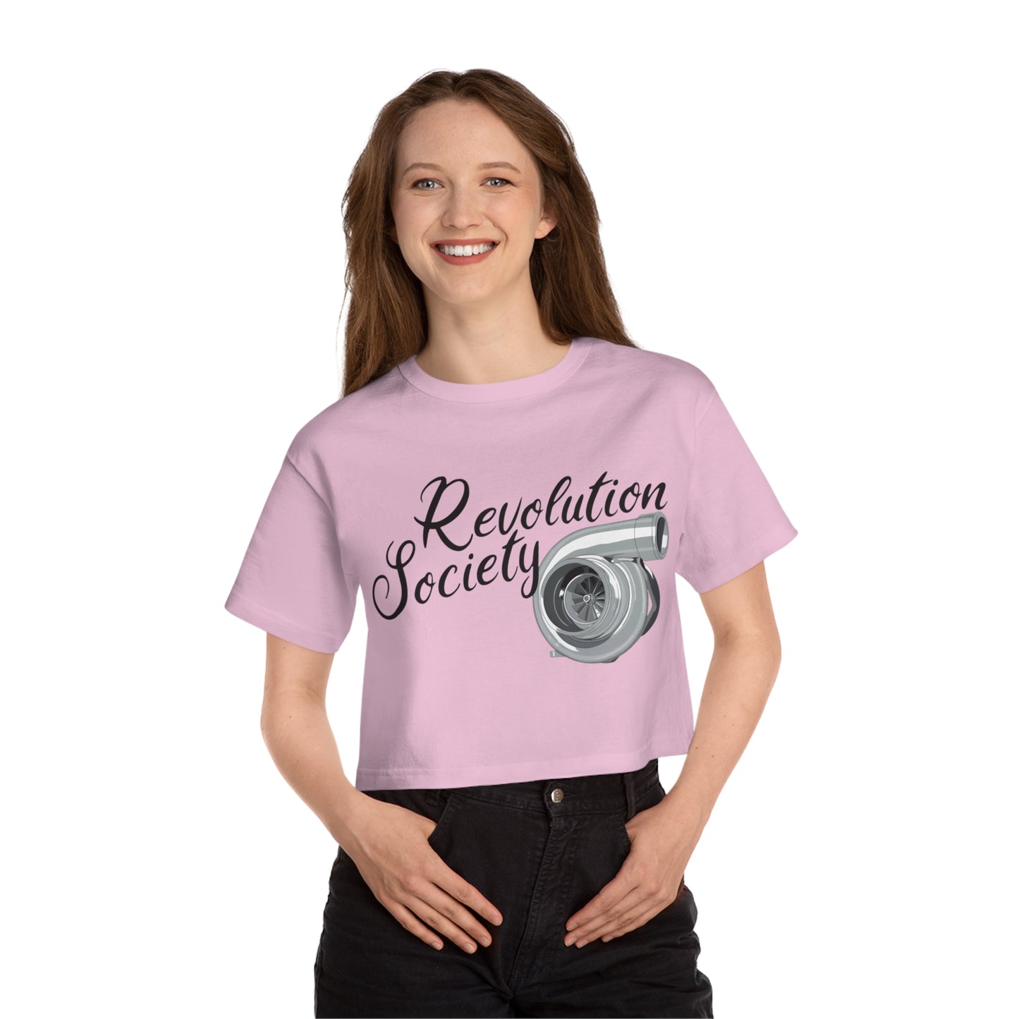 Champion Women’s Cropped T-Shirt “Speed Without Boundaries Edition” by Revolution Society