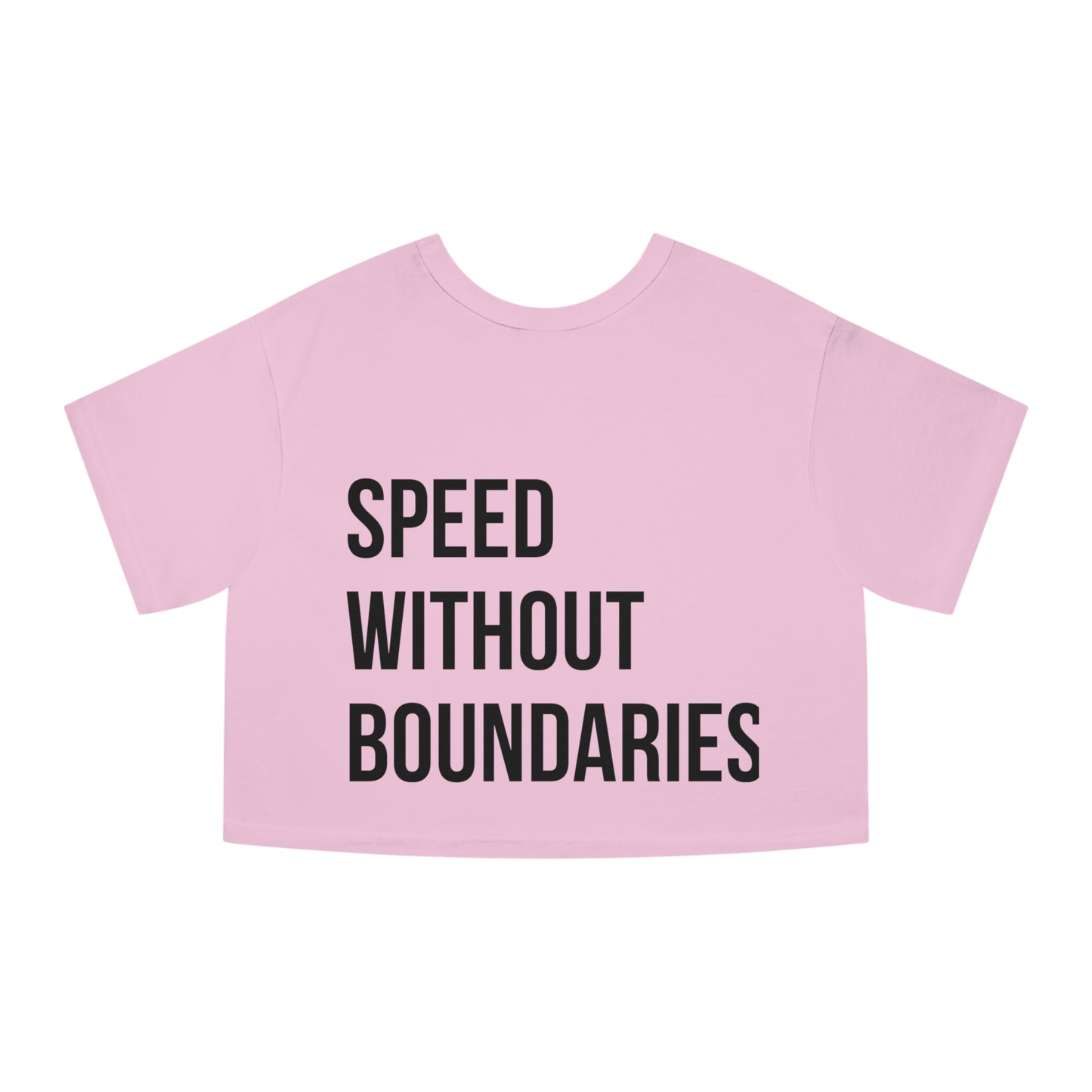 Champion Women’s Cropped T-Shirt “Speed Without Boundaries Edition” by Revolution Society