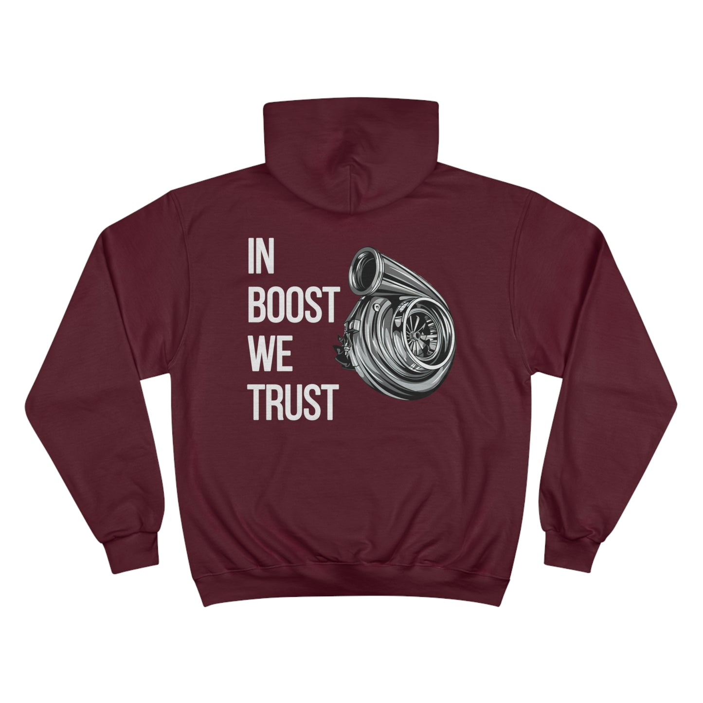 Champion Unisex Hoodie “In Boost We Trust Edition” by Revolution Society