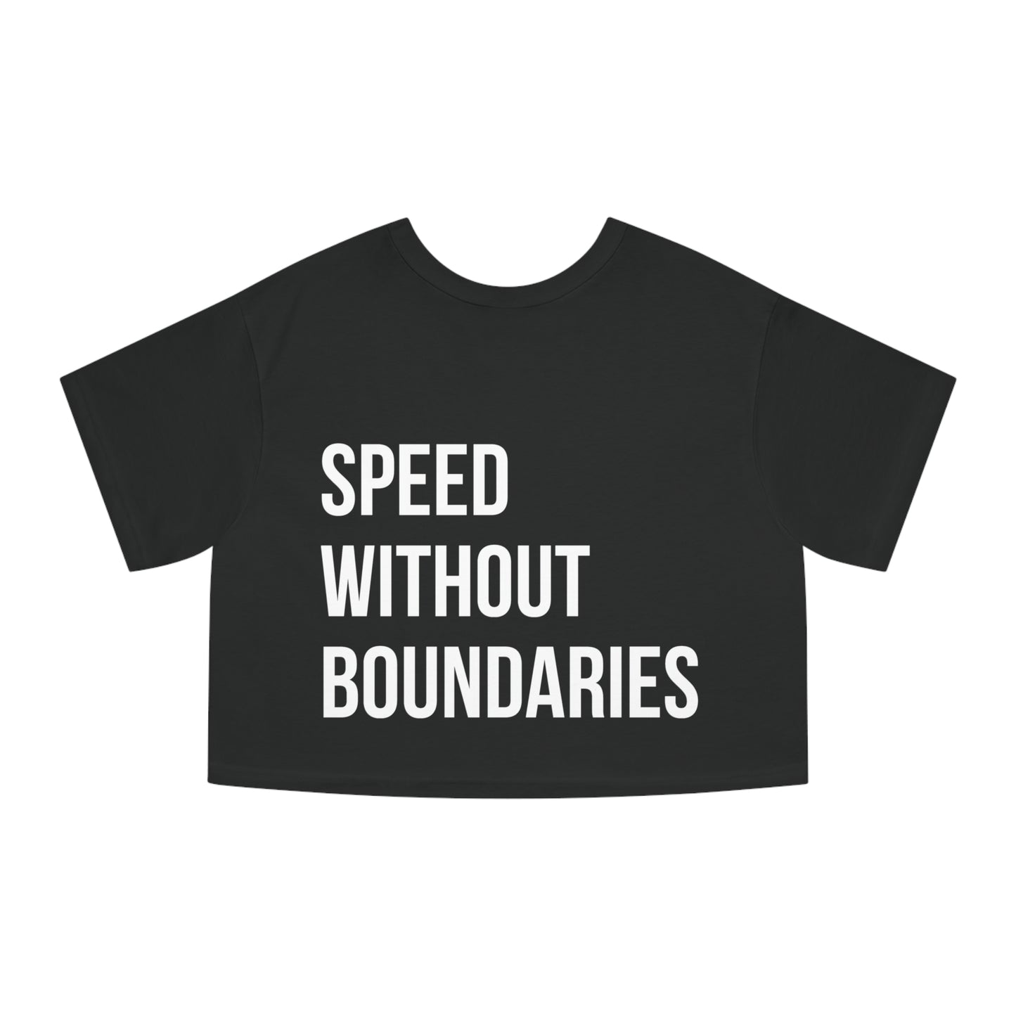 Champion Women’s Cropped T-Shirt “Speed Without Boundaries Edition” by Revolution Society