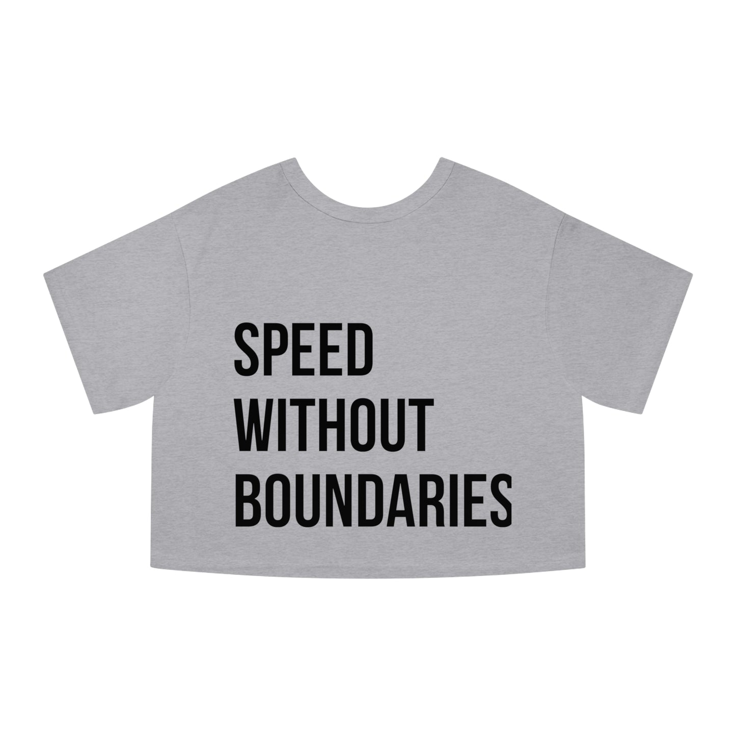 Champion Women’s Cropped T-Shirt “Speed Without Boundaries Edition” by Revolution Society