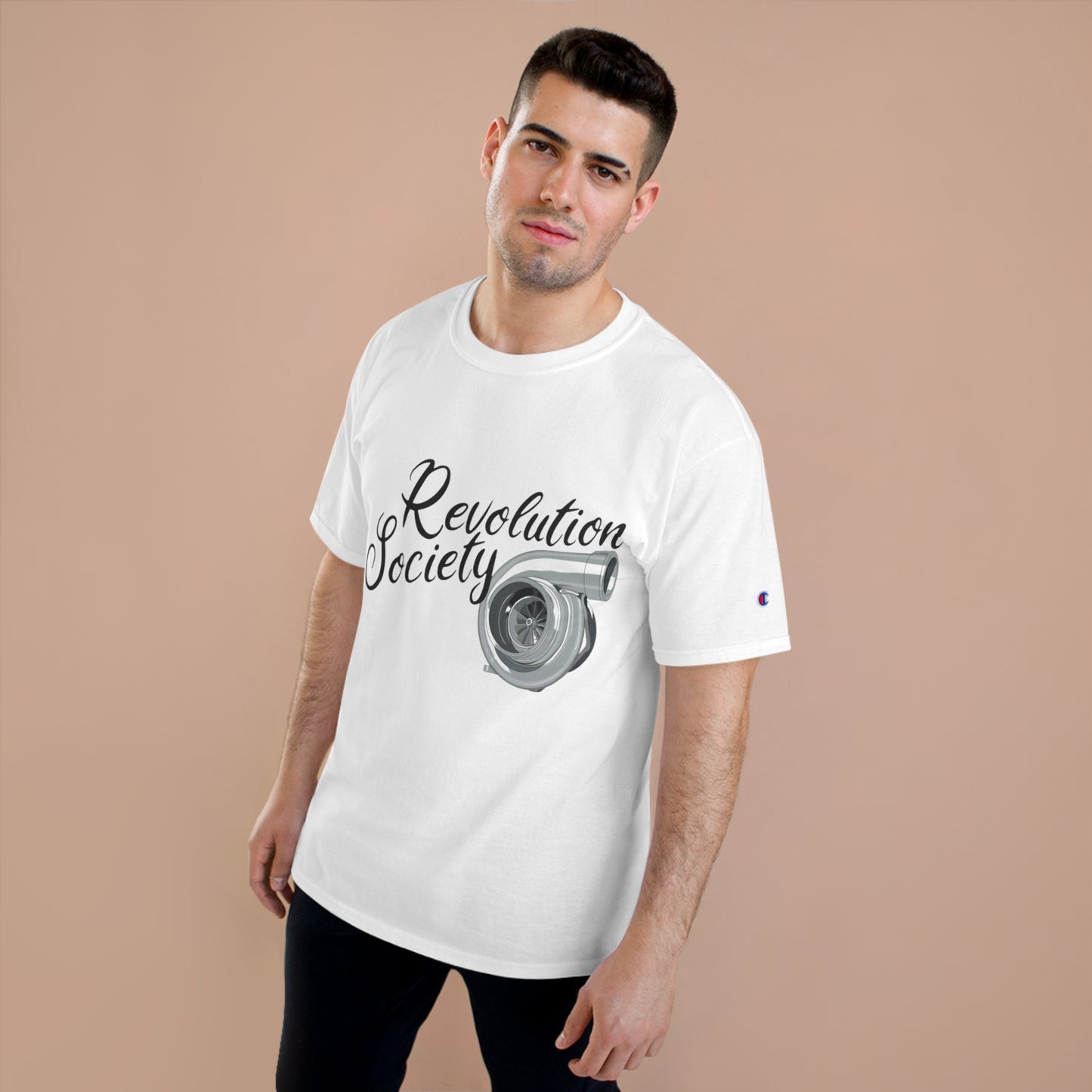 Champion Unisex Tee Shirt “In Boost We Trust Edition” by Revolution Society